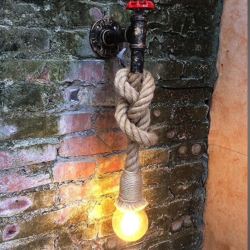 

Vintage E27 Loft Industrial iron rust Water pipe retro wall lamps LED sconce wall lights for living room bedroom bar Restaurant