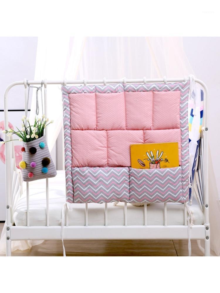 

Bed Hanging Storage Bag Baby Cot Cotton Holder Organizer 50x50cm Diaper Pocket Y5LE1, Gy