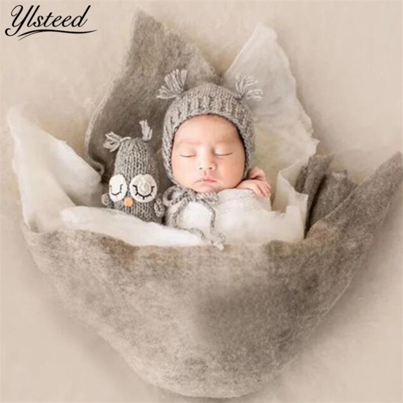 

Ylsteed Newborn Photography Props Soft Wool Baby Blanket Basket Filler Wool Fluff Basket Stuffer Newborn Shooting Swaddle Wraps LJ201014, Green