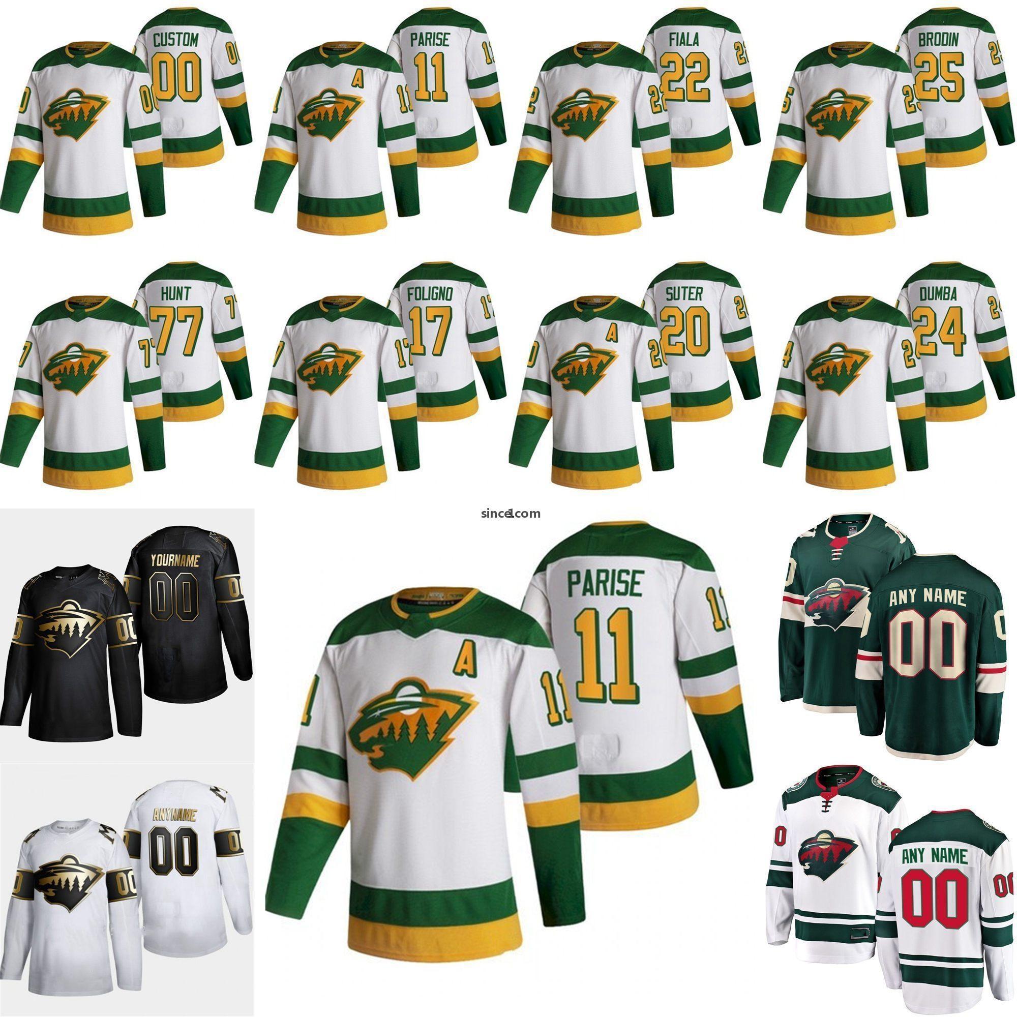 

Minnesota Wild 2021 Reverse Retro Jersey 97 Kaprizov Jonas Brodin Brad Hunt Greg Pateryn Seeler Carson Soucy Hockey Jersey Custom Stitched, Black;red