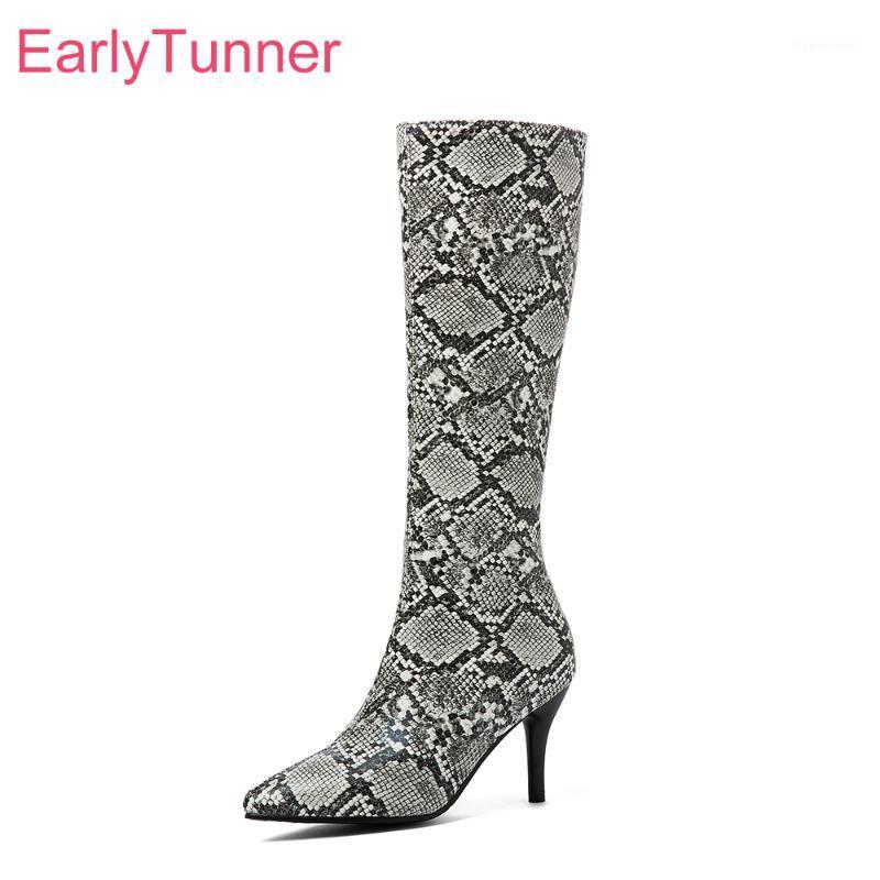 

2020 Winter New Fashion Black Green Women Mid Calf Boots High Thin Heels Lady Dress Shoes Plus Small Big Size 12 32 43 46 481