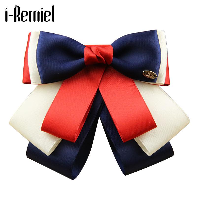 

Pins, Brooches I-Remiel High-end Handmade Ribbon Flower Bow Tie For Women Suit Coat Shirt Bank Work Bowknot Pins Clothing Accessories