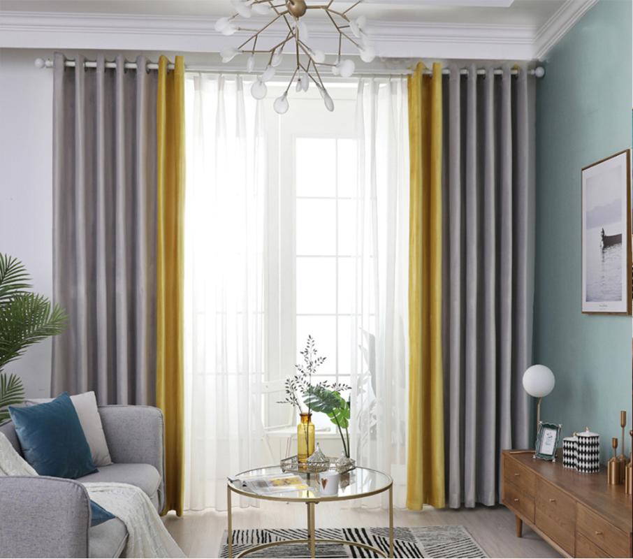 

Curtains For Living Room Sunshade Soundproof Curtain Solid Color Drape Bedroom Curtains For Decor Stitching Cortinas Window Home, 08