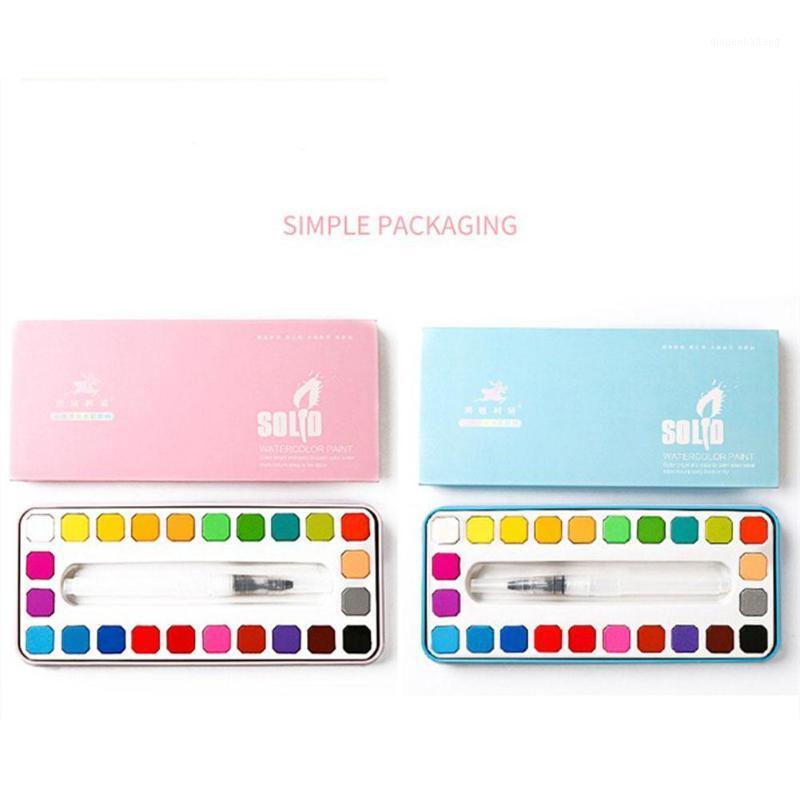 

Solid Watercolor Paint Set High Quality Transparent Watercolor Pigment Tin Box For Artist School Student Acuarelas r201