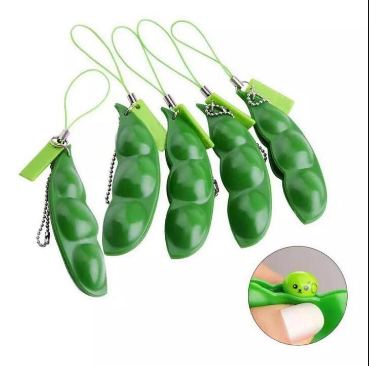 

2022 Fidget Squishy Toys Decompression Antistress Toys Squeeze Peas Beans Keychain Relief for Adult Kids Rubber Stress Reliever Toy