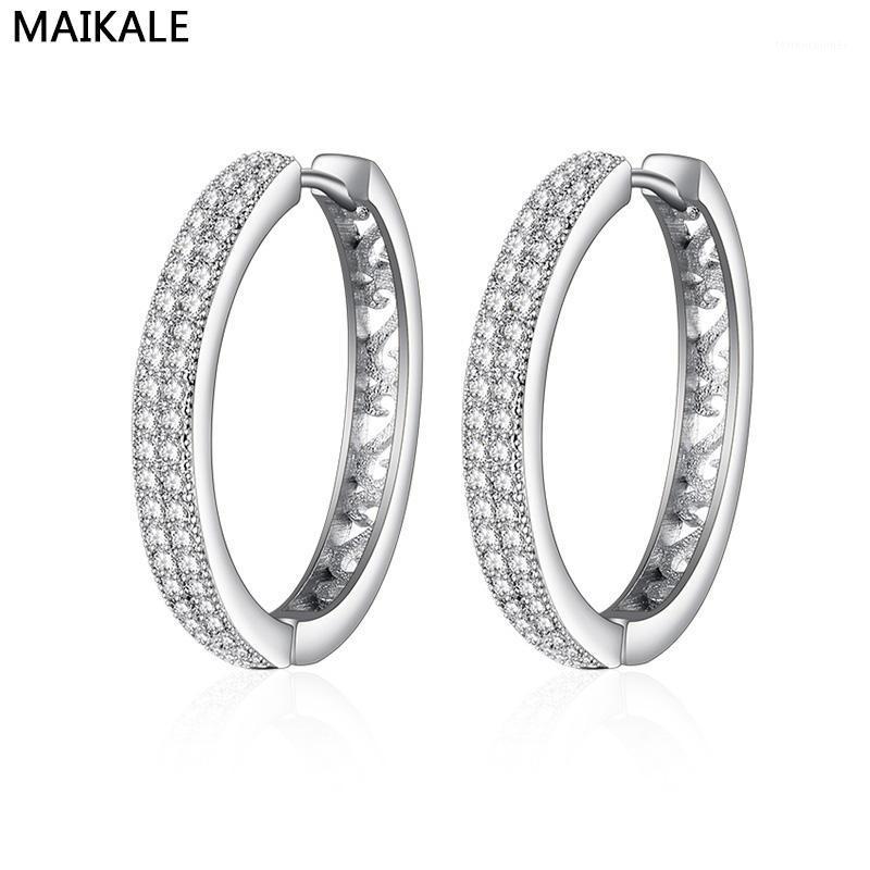 

Hoop & Huggie MAIKALE Simple Korean Earrings Cubic Zirconia Big For Woman Temperament Gold Fashion Jewelry1