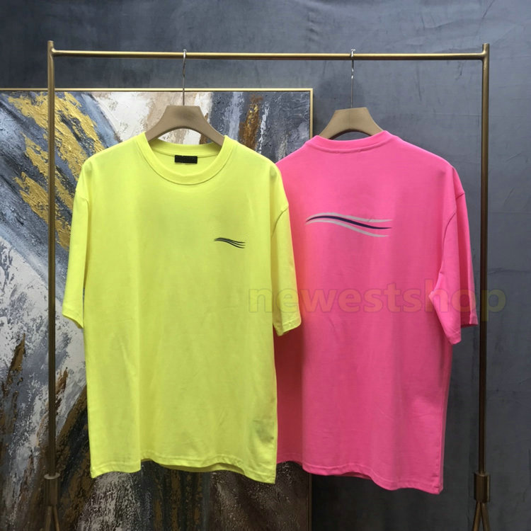 

Designers tshirts Solid Color Wave print T shirt Fashion mens t shirts Women top quality short sleeve t-shirt Leisure Tops tee, White;black