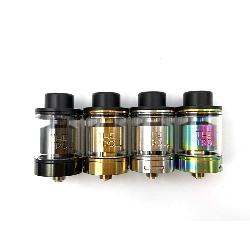 

Free Shipping Wotofo The TROLL RTA 24mm Tank 5ml Adjustable Atomizer With Black Drip Tips Mouthpiece Vape Mod