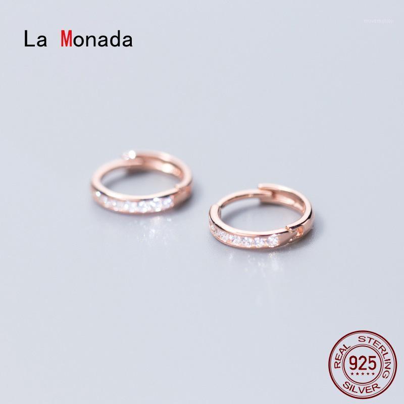 

La Monada Hoop Earrings For Women Silver 925 Fine Women Earrings Jewelry Circle Inlay Hoop 925 Sterling Silver1