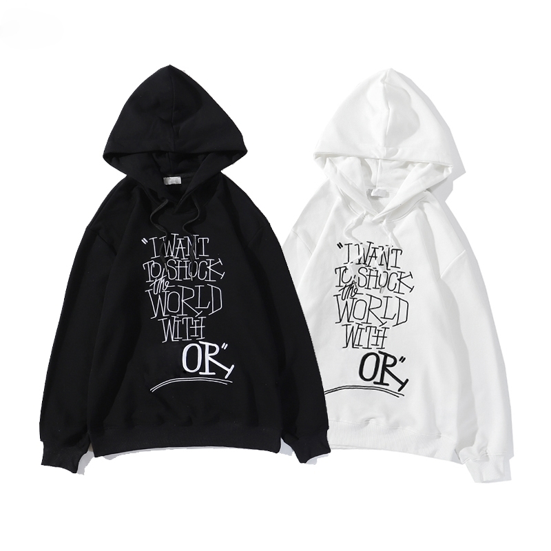 

Best Version 1:1 I WANT TO SHOCK THE WORLD WITH DR Embroidery Women Men Hoodies Sweatshirt Casual Men Cotton Hoodie Pullover 201202, Black
