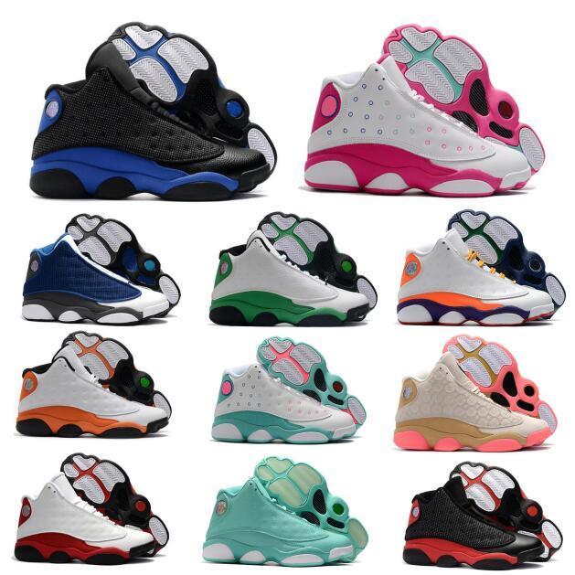 

13 13s Basketball Shoes Jumpman Flint Og Chinese New Year Playground Bred Chicago Playoffs XIII 2020 Island Green Men Women Baskets Sneakers, Color #1 36-40 soar green