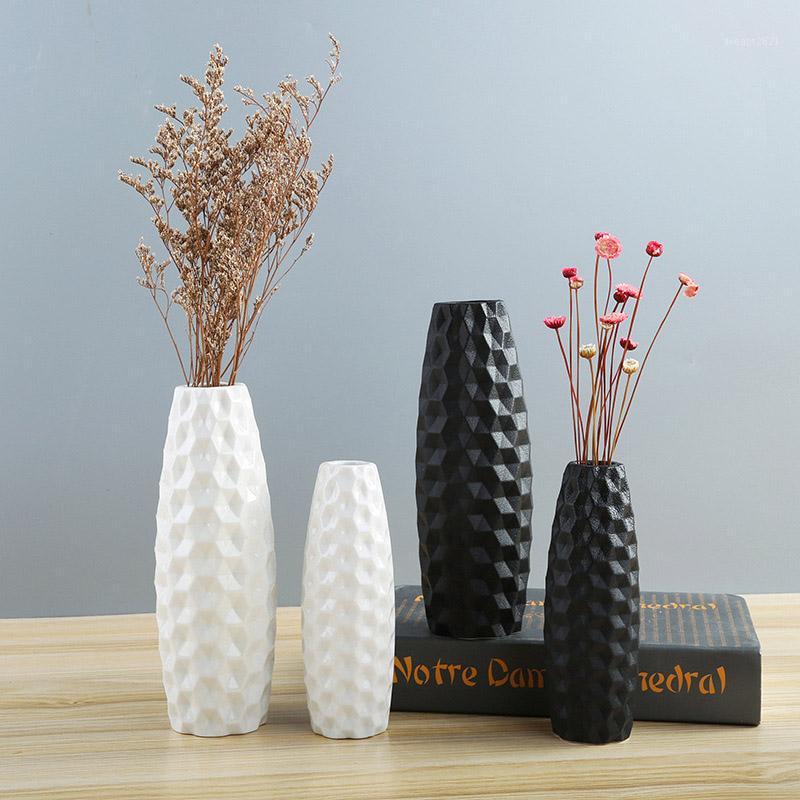 

1pcs Solid Color White/black Ceramic Vase Creative Home Desktop Decoration Ceramic Vase Classic Decor Hydroponics Flowertop1
