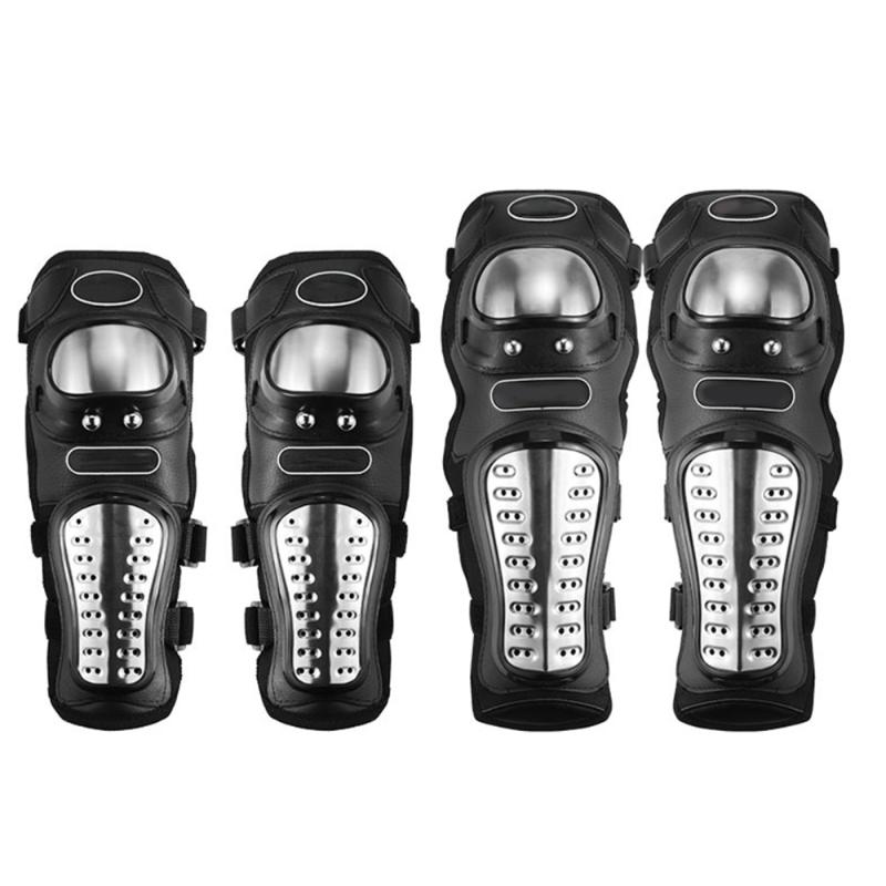 

2/4 Pcs Stainless Steel Motorcycle Knee and Elbow Pad for Motocross Racing Protective Gear Guard Protection Kit
