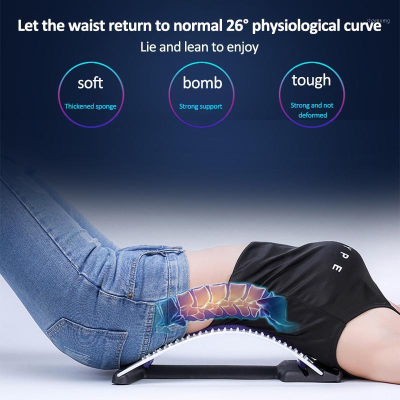 

Massager Spine Stretch Back Stretch Equipment Back Posture Corrector Fitness Lumbar Support Relaxation Mate Spinal Pain Relieve1, Purple and black