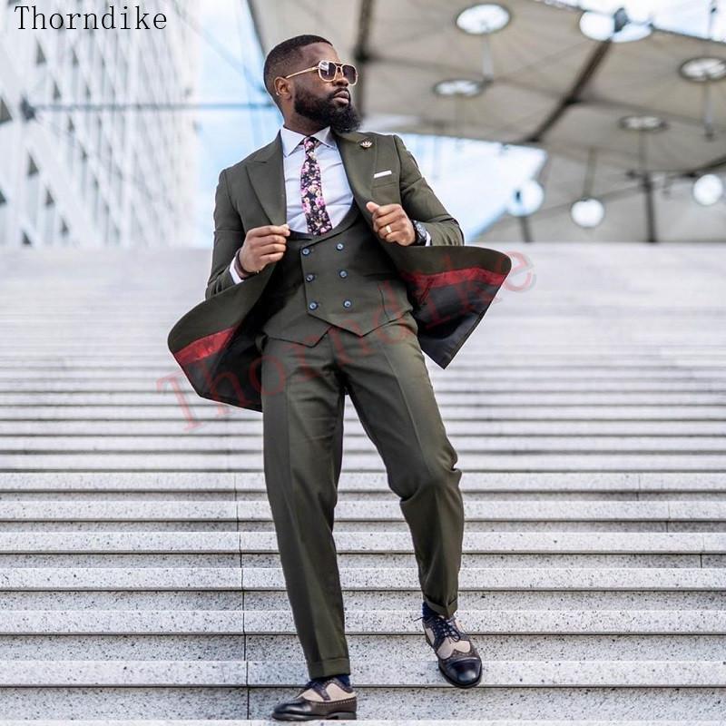 

Thorndike 3 PCS Men Spring Slim Fit Formal Business Tuxedos Party Wedding Prom Work Wear Suits (Jacket+Pants+Vest)T1151