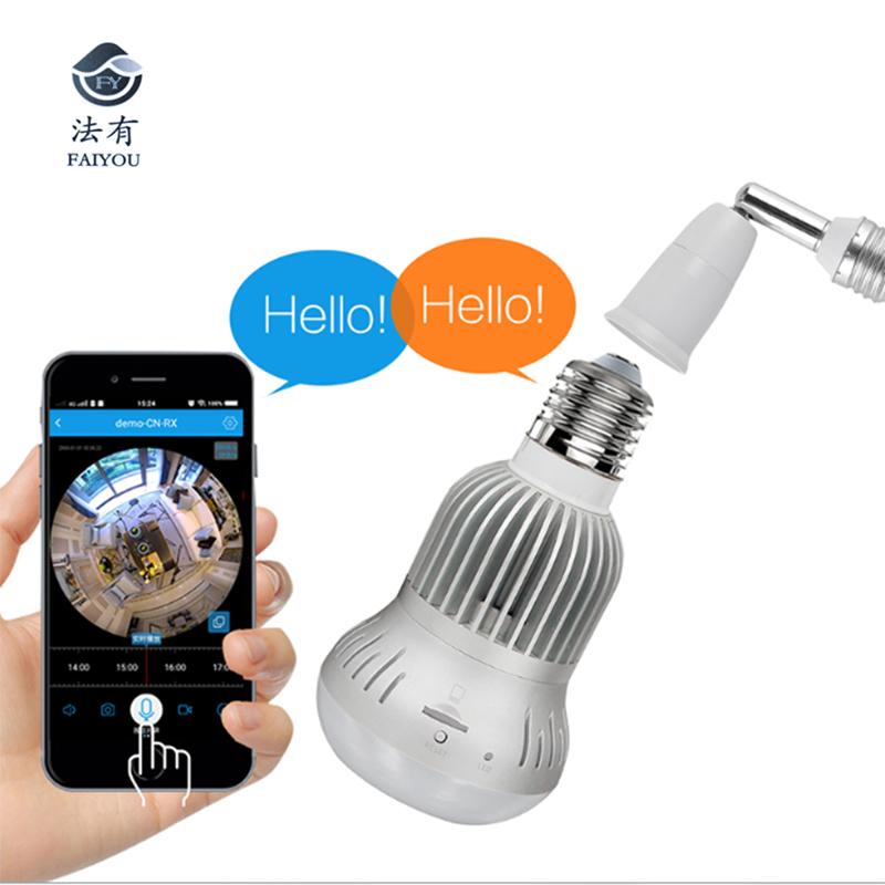 

Panoramic 360 960P 1.3MP HD IP Mini Camera Smart LED Lights Cam Starlight IR Night Vision Bulb Home Security Camera