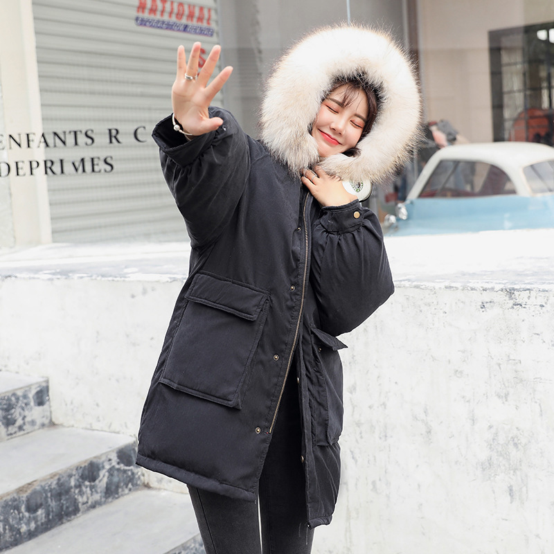 

Female 2019 parka of the women new Korean students long winter sweet colors cotton clothes oversize fashion jacket ladies, Yellow