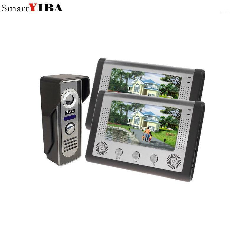 

SmartYIBA 7 inch TFT Color Video door phone Intercom Doorbell System Kit IR Camera doorphone monitor Speakerphone intercom1
