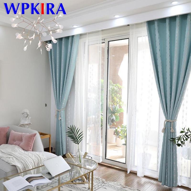 

Nordic Simple Modern Grey Jacquard Shade Curtain for Living Room Bedroom Finished Curtains Custom Fantasy White Tulle AD1503