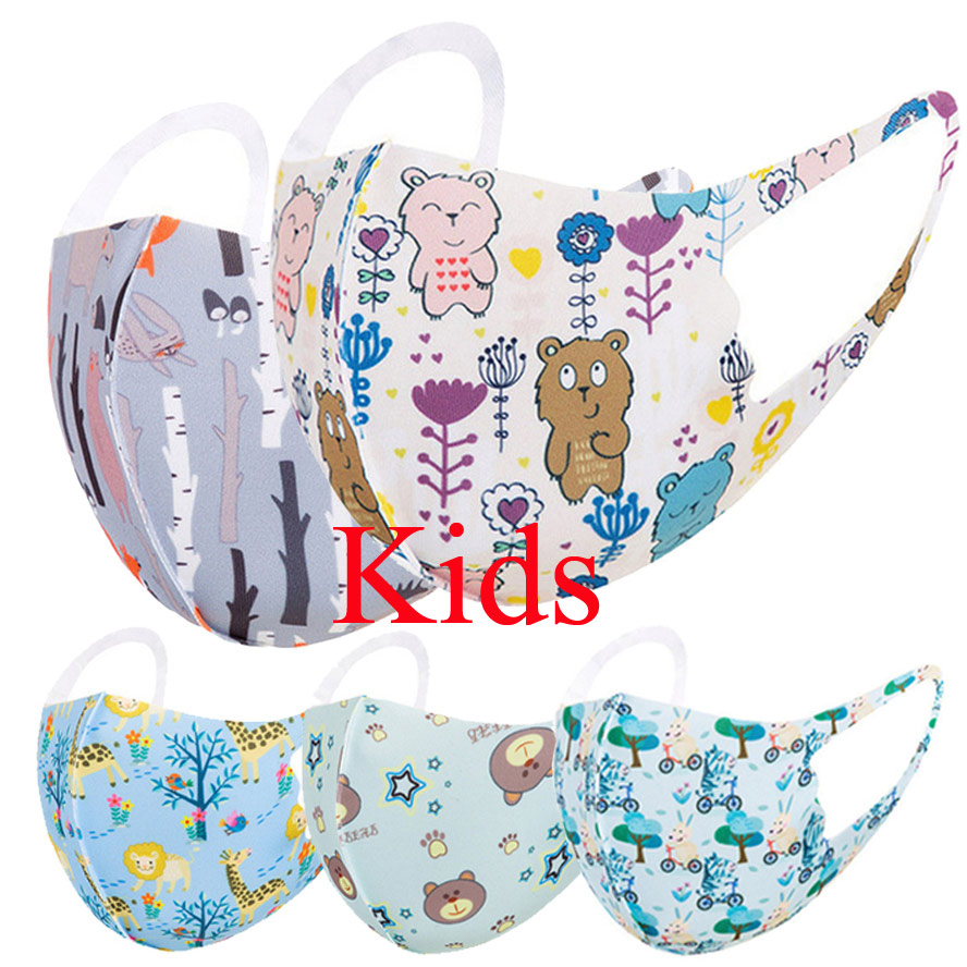 

designer face mask kids children's cartoon print face masks can be washed for children and students facemask in stock wholesle