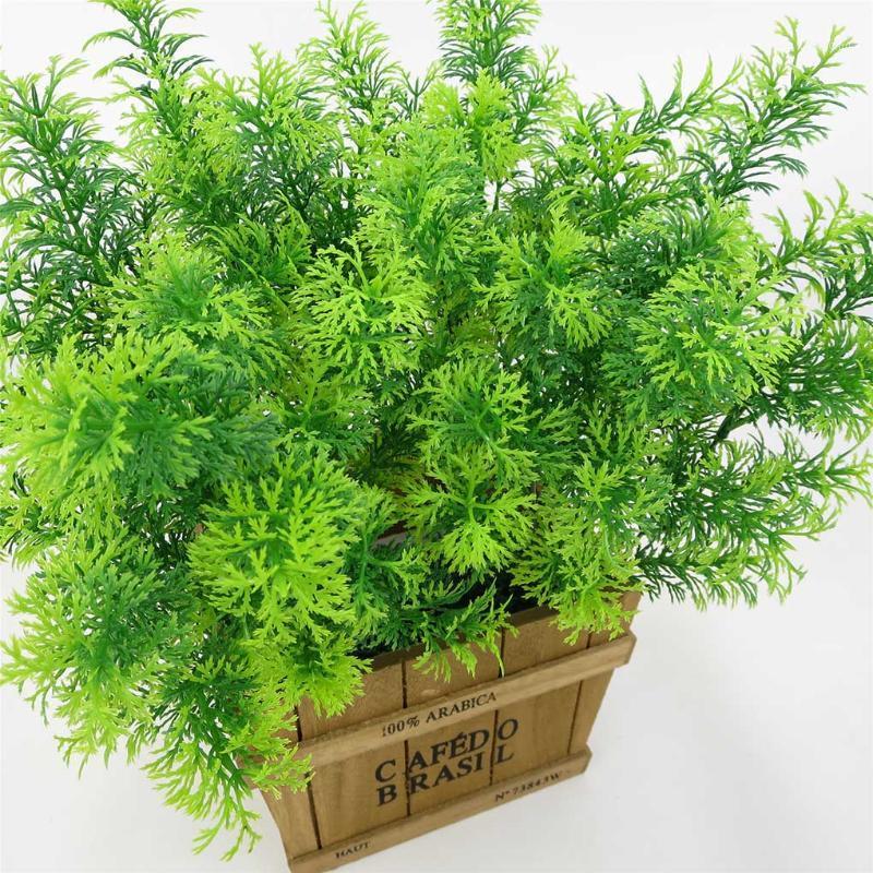 

5 Branches Artificial Plants Grass Plastic Ferns Green Leaves Fake Flower Plant Wedding Home Decoration Table Decors1