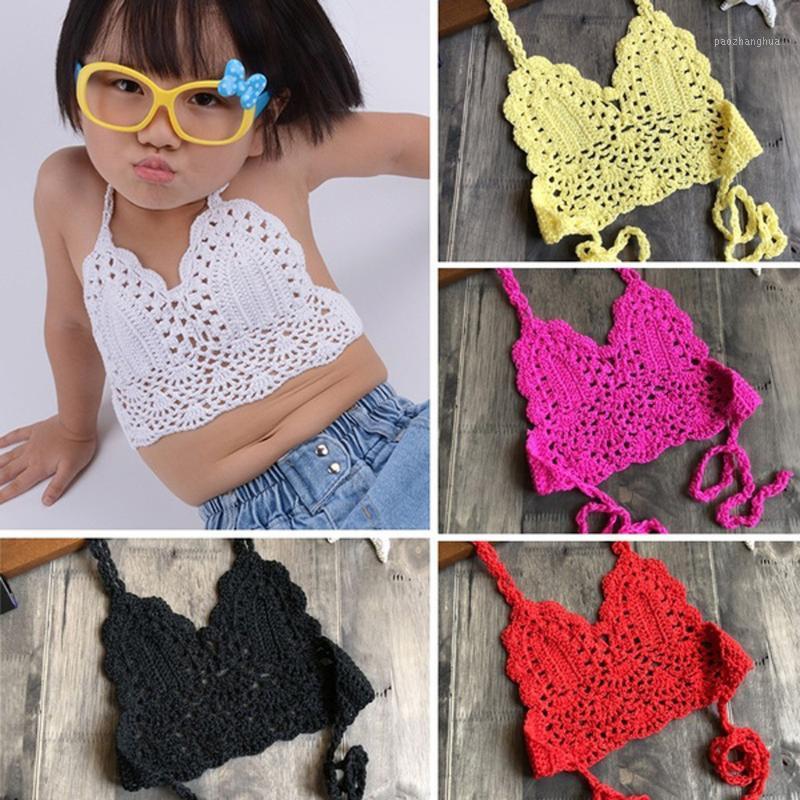 

2020 kids swimwear for girls Crochet Straps Bikini Top Baby Girl Swimsuit Summer Children Bathing Suit Beachwear Dropshipping1, Black