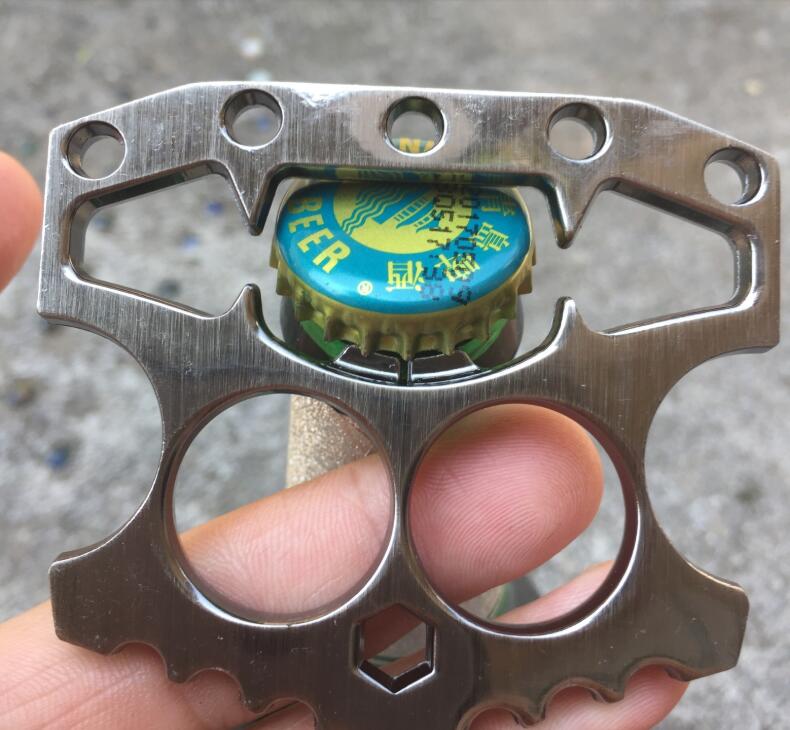 

Durable Stainless Steel Skeleton Shape Beer Bottle Opener Window Breaking Tool Self Defense Knuckle Duster Kitchen Gadgets Free shipping