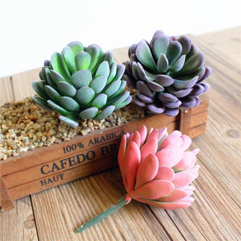 

11x8cm Tropical Artificial Succulent Plants Green Lotus Flower Fake Plants Home Garden Decoration Accessories Desktop Bonsai