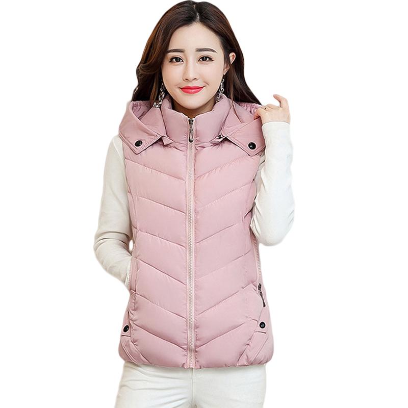 

Autumn Winter Vest Women Waistcoat 2020 Female Sleeveless Jacket Hood Warm Short Vest Outwear Colete Feminino Plus Size 3XL D332, Black