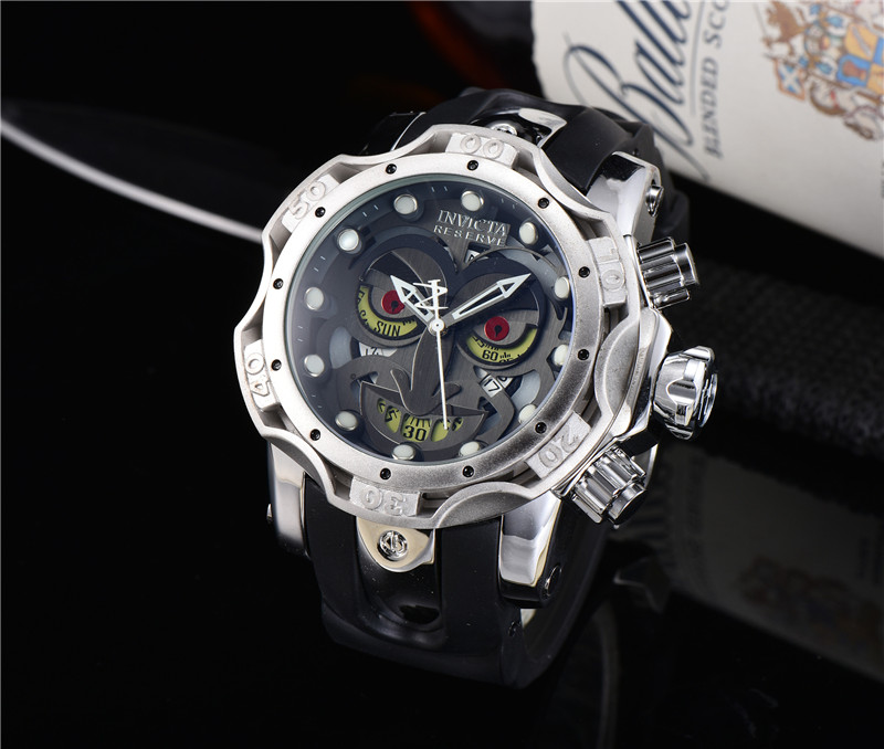 

Luxury Mens Watches INVICTA Fashion Quartz Watch Men Designer Sport Watches Gold Watches Clock montre de luxe Wristwatches, Slivery;brown