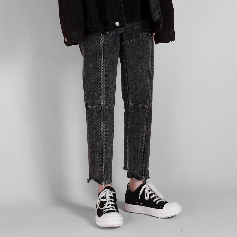 

2021 New Fashionable Sewn with Nine-point Washing Jeans Loose Men Women. H2M8, 02