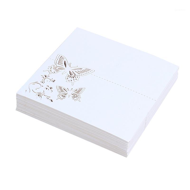 

60x Butterfly Flower Place Table Numbers Guest Seating Name Cards for Wedding Party Decoration (White)1