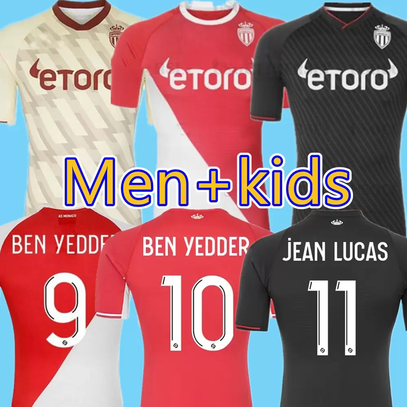 

2021 2022 AS MONACO SOCCER JERSEYS Volland JOVETIC maillots de foot 21 22 B.BADIASHILE BEN YEDDER GELSON FABREAGS GOLOVIN men kids FOOTBALL, Away+patch