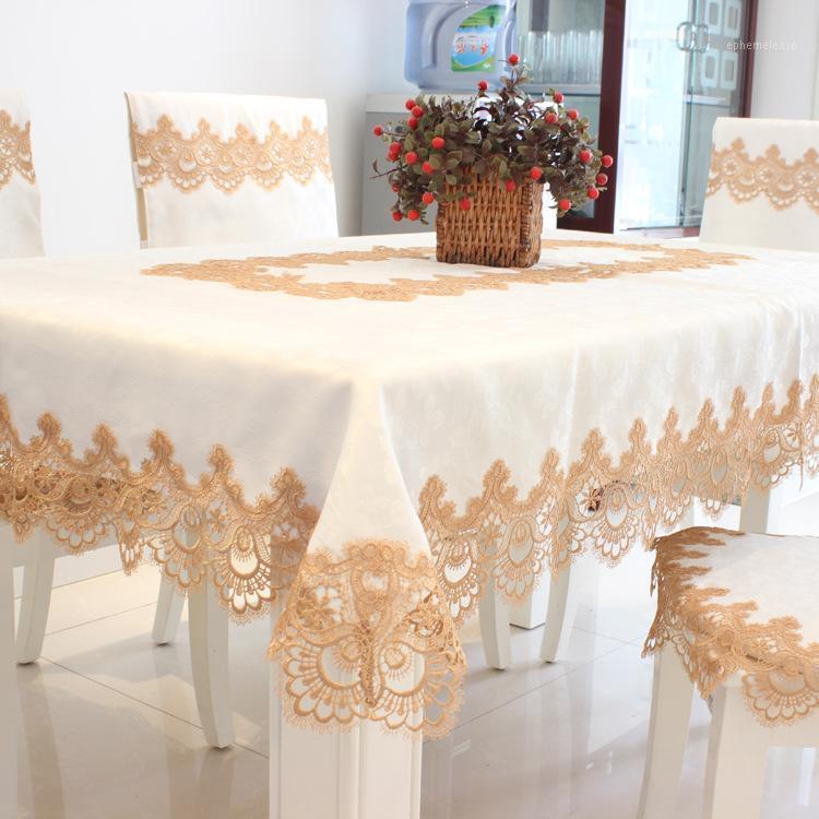 

150*270cm Large size Home Decor Textile Towel Table Cloth Lace Tablecloth Rectangular Round Oval Dining Table Cover Cloths1, Design d