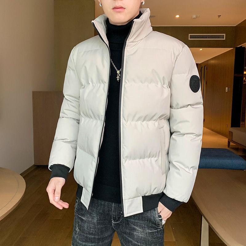 

2020 Chaopai winter thickened cotton coat men's Korean version fashionable handsome stand collar versatile warm Free shipping, Black