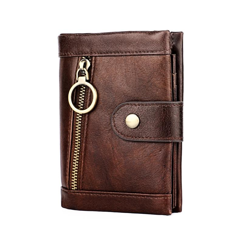 

Men Wallets 100% Genuine Cow Leather Women Wallets Short Money Bag Retro Hasp Purse Wallet Large Capacity Card Holder 2020 New, Black