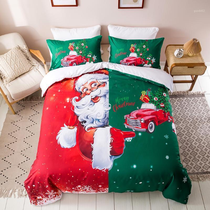 

Comforter Cover Set /Full/Queen/King Size housse de couette Christmas Car Pattern Bedding Set With Pillowcase Quilt Cover1, Type 4