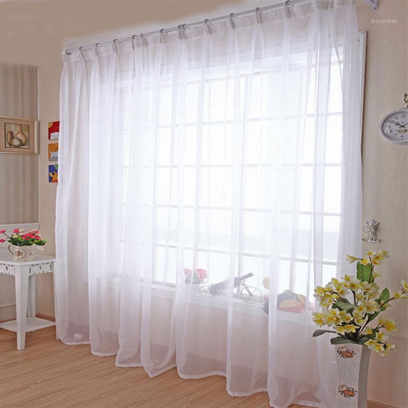 

Kitchen Tulle Curtains Translucidus Modern Home Window Decoration White Sheer Voile Curtains for Living Room Single Panel 151, As pic