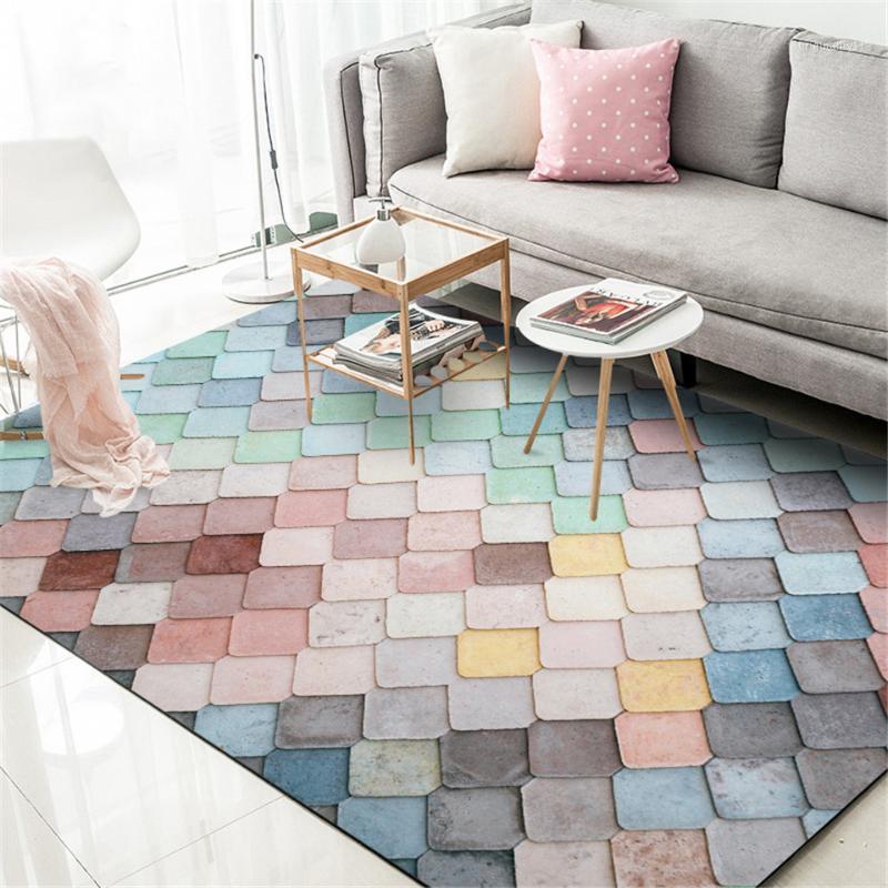 

Stylish Modern Carpet Sweet Macalon Color Carpet Mat Living Room Kitchen Coffee Table Mat Bedroom Bedside Home Decoration1, As picture