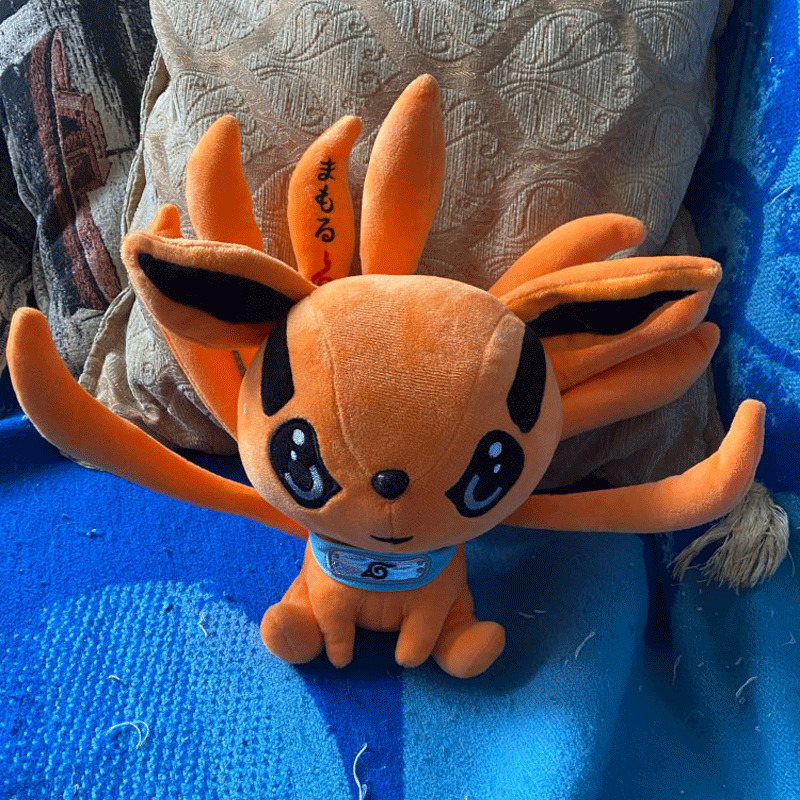 

25cm Naruto Shippuden Plush Toy Peluche Kurama Kyuubi Nine Tales Fox Soft Stuffed animals Doll toys baby kids Birthday Gift LJ201126