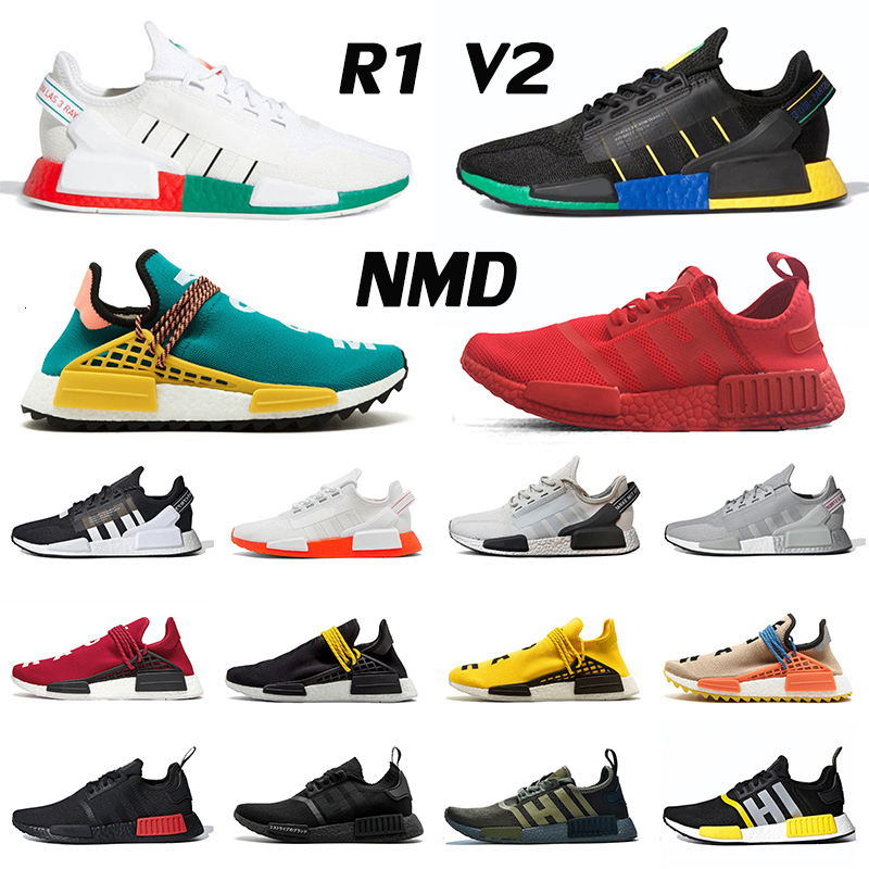 New Arrival 2020 NMD R1 V2 Classic Pharrell Williams Human Race Hu Trail Mens Womens Outdoor Shoes Human Races Size 47 Trainers Sneakers