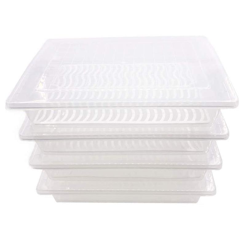 

Storage Container Plastic Containers with Removable Drain Plate and Lid Stackable Portable Freezer Storage