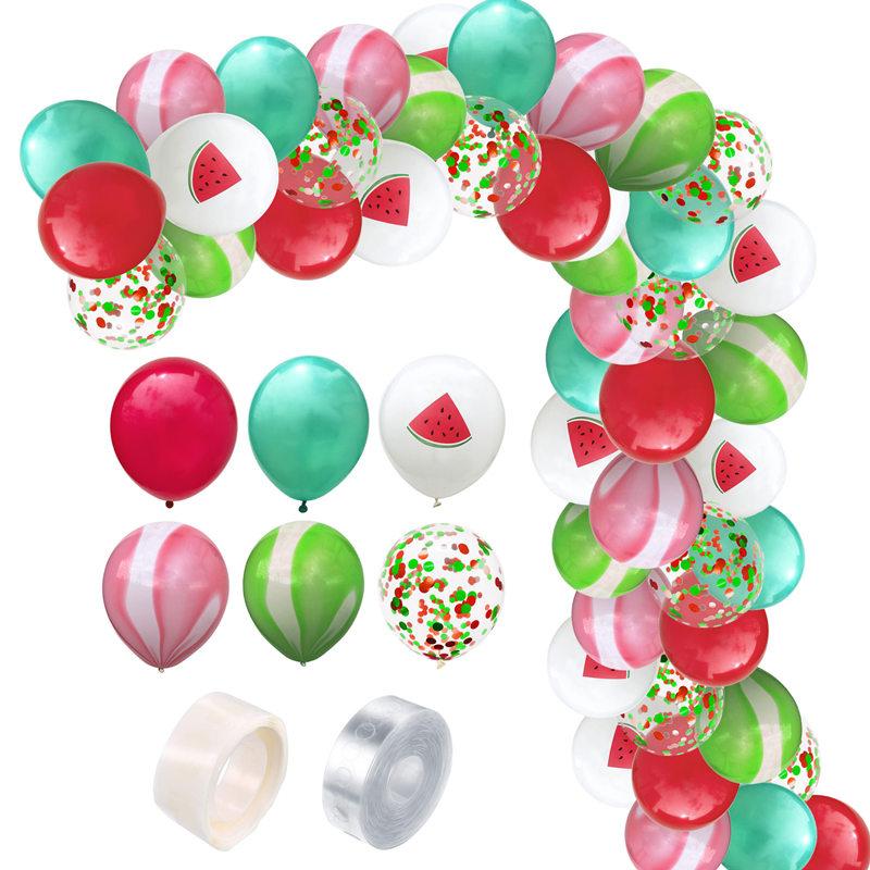 

62pcs Watermelon Latex Balloons Hawaiian party Balloon Chain Fruit Balloon Arch Party Wall Birthday Wedding Decoration