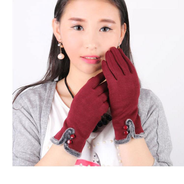 

Gloves Female Winter Touch Screen Non-Fleece European Version Student Outdoor Warmth and Velvet Cycling Driving Gloves