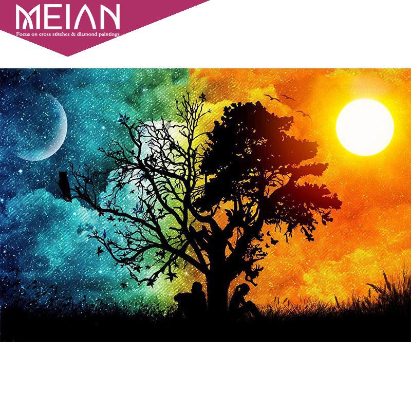 

Paintings Meian 5D DIY Full Diamond Painting Mosaic "Tree" Embroidery Sale Cross Stitch Home Decor Gift Rhinestone Diamant Picture