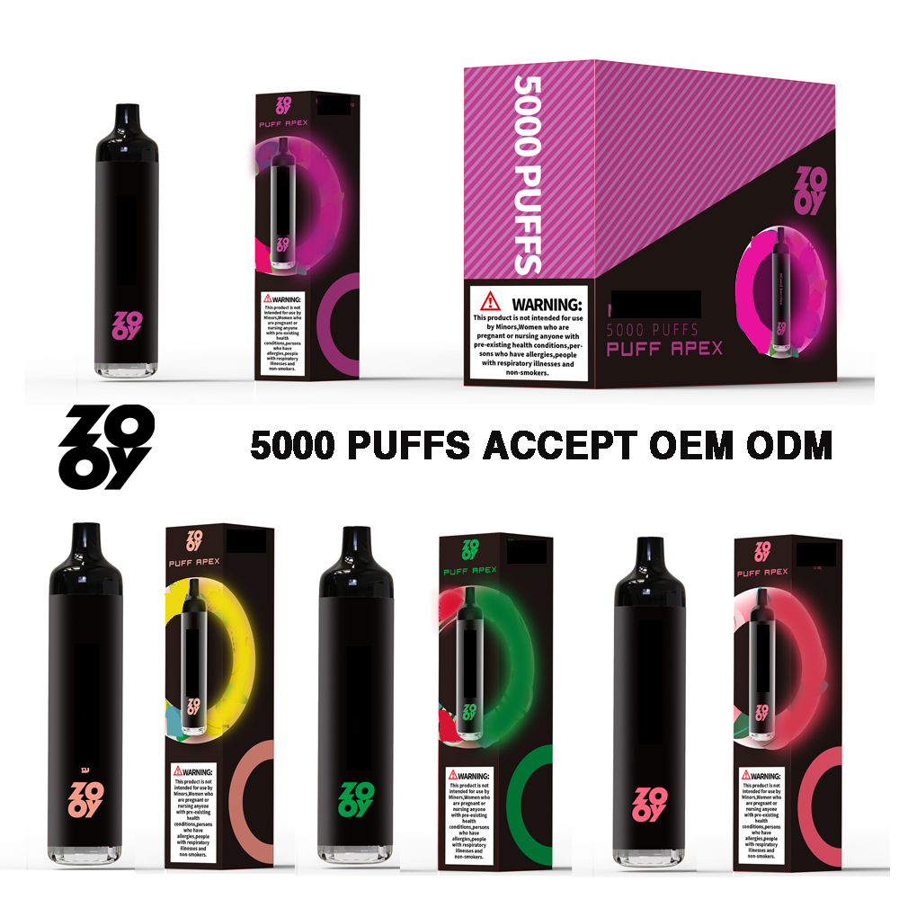 

Vapuffs Electronic Cigarette ZOOY puff bar Disposable Vape Pen Vaporizer 5000puffs Pre-Filled 12ML Capacity With 550MHA Rechargeable battery VS AIR BAR MAX vapes