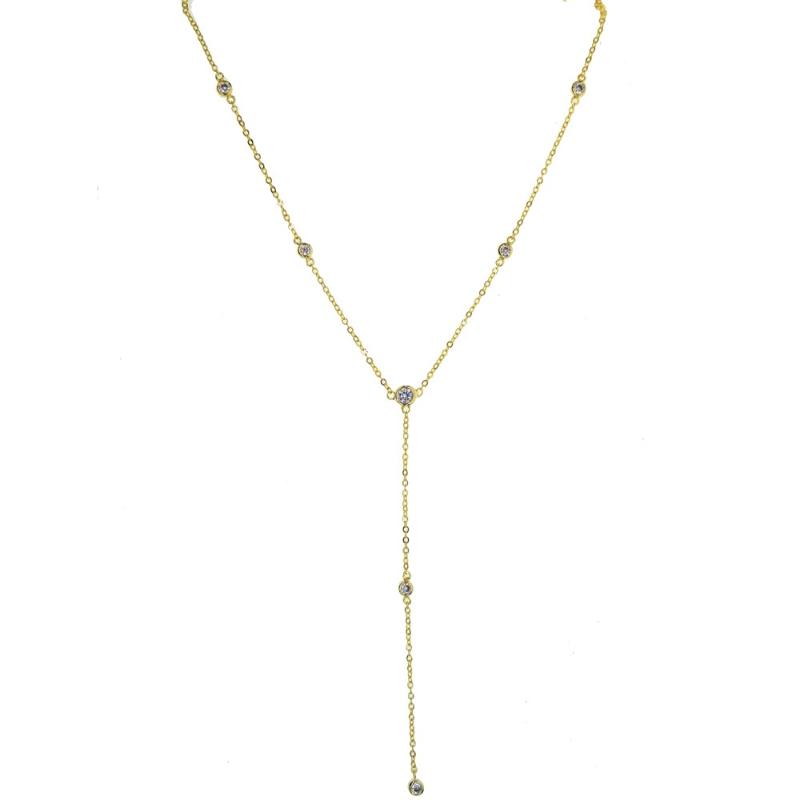 

cz chain Y shape lariat cz station necklace sexy women ladies gift high quality cubic zirconia link chain necklaces
