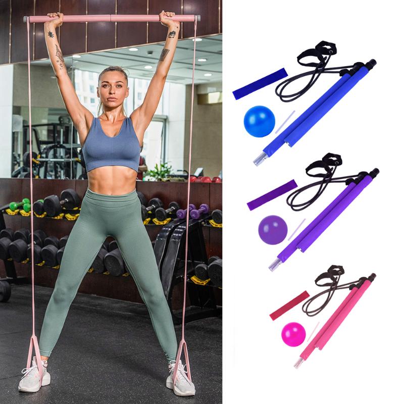 

4PCS/Set Fitness Elastic Resistance Bands Pilates Ball Yoga Pull Rope Elastic Muscle Strength Training Yoga Workout Equipment, Blue