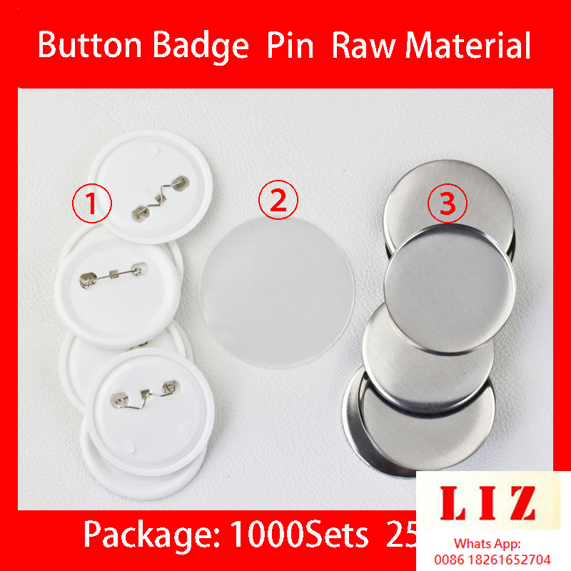 

1000pcs DIY Button Badge Pin Raw Material Button Badge Supplies Badge Parts 25mm