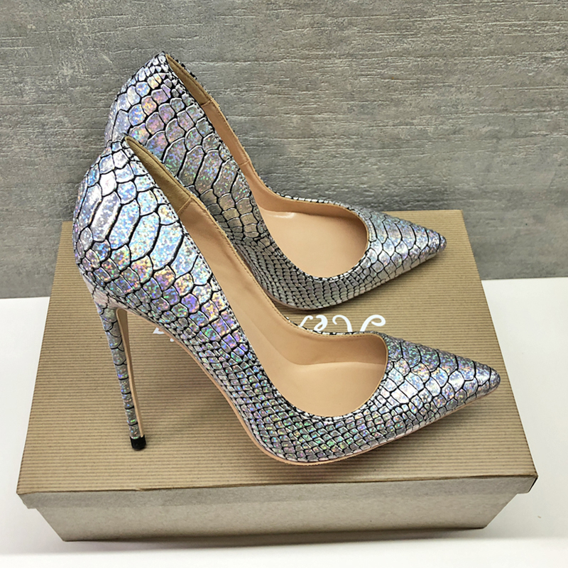 

Frete 2020 Moda Grtis Mulheres Lady Prata Python Couro Poined Toe Stiletto Salto Alto Bomba De Alta-sapatos Casamento O4aj, 41